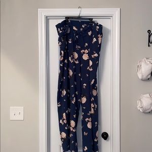 Torrid size floral crepe wide leg pant.